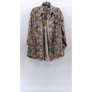 LEE Men's Vintage 90's Printed Regular-Fit Button-Up Long Sleeve Shirt SZ L